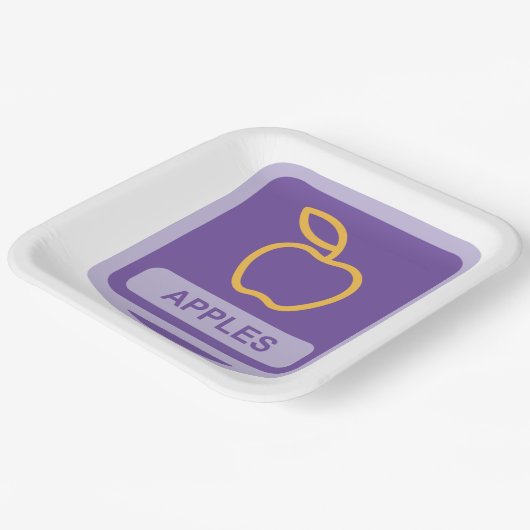 Assiettes En Carton Pomme violette Badge Conception Fruit Lover (Angulaire)