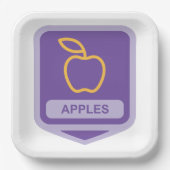 Assiettes En Carton Pomme violette Badge Conception Fruit Lover (Recto)