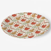 Assiettes En Carton Pommes et poires automnales rustiques (Angle)