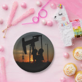 Assiettes En Carton Pompe à huile Jack aux plats de partie de coucher (Fête)