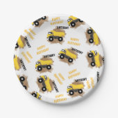 Assiettes En Carton Pompe personnalisée Camion Construction Boue Garço (Devant)