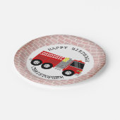 Assiettes En Carton Pompier + Briques Pompier Fête d'anniversaire (Angle)
