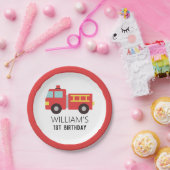 Assiettes En Carton Pompier Camion Fête d'anniversaire (Fête)