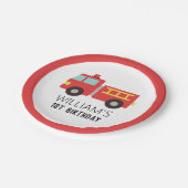 Assiettes En Carton Pompier Camion Fête d'anniversaire (Angle)