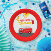 Assiettes En Carton Pompier Camion Rouge Fête d'anniversaire (Fête)