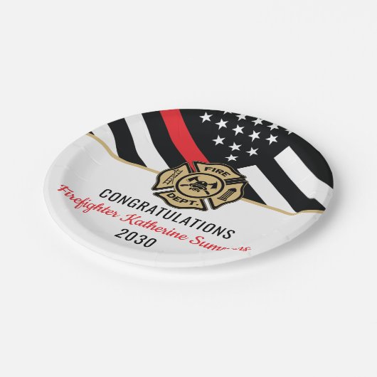 Assiettes En Carton Pompier Fire Academy Fête de graduation de pompier (Angle)