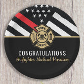 Assiettes En Carton Pompier Fire Academy Red Line Drapeau Graduation