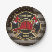 Assiettes En Carton Pompier NOM Pompier Pompier Département d'incendie (Devant)