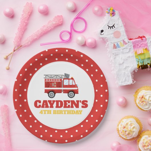 Assiettes En Carton Pompier Pompier fête d'anniversaire (Fête)