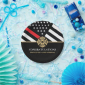 Assiettes En Carton Pompier Red Line Drapeau de l'Académie des incendi (Fête)