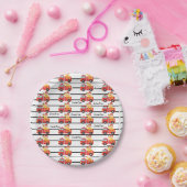 Assiettes En Carton Pompier rouge et motif de camion de pompiers sur m (Fête)