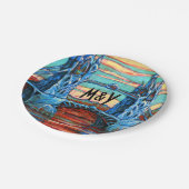 Assiettes En Carton Pont de croissance dans une ville d'imaginaires Di (Angle)