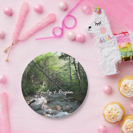 Assiettes En Carton Pont de la rivière Pemigewasset dans le New Hampsh (Fête)