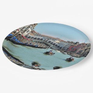 Assiettes En Carton PONT DE RIALTO - Venise - Canal Grande