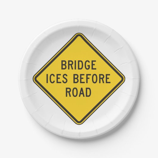 Assiettes En Carton Pont Iles avant la signalisation routière Sécurité (Devant)