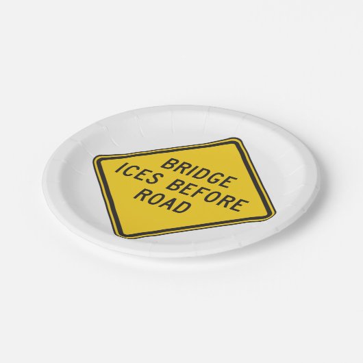 Assiettes En Carton Pont Iles avant la signalisation routière Sécurité (Angle)