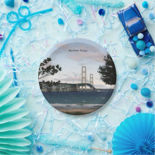 Assiettes En Carton Pont Mackinac avec plaque en papier (Fête)