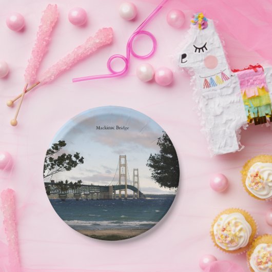 Assiettes En Carton Pont Mackinac avec plaque en papier (Fête)
