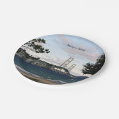 Assiettes En Carton Pont Mackinac avec plaque en papier (Angle)