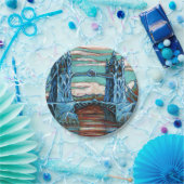 Assiettes En Carton Pont Tour en croissance dans une ville d'imaginair (Fête)