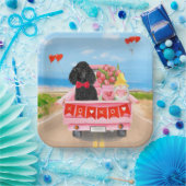 Assiettes En Carton Poodle Chien Saint-Valentin Coeurs de Camion (Fête)