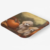 Assiettes En Carton Poodle Chiot Automne Citrouille délice (Angulaire)