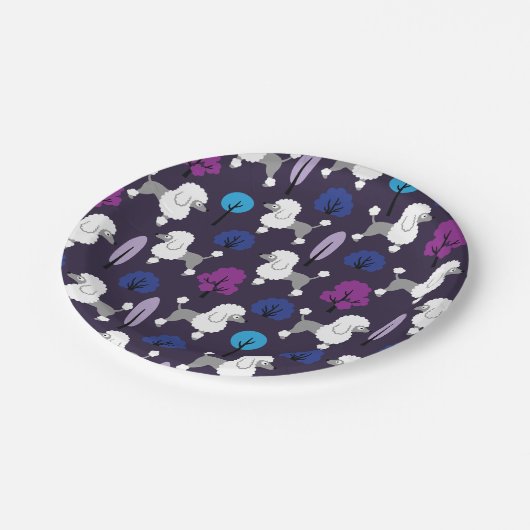 Assiettes En Carton Poodle dans le parc (Angle)