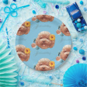 Assiettes En Carton Poodle de jouet avec Fleur et Illustration télépho (Fête)