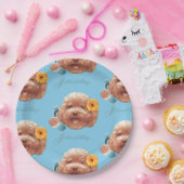 Assiettes En Carton Poodle de jouet avec Fleur et Illustration télépho (Fête)