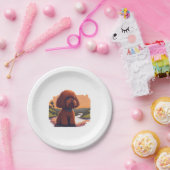 Assiettes En Carton Poodle de jouet mignon (Fête)