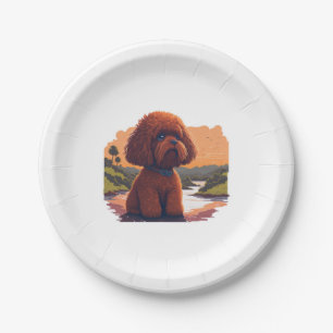 Assiettes En Carton Poodle de jouet mignon