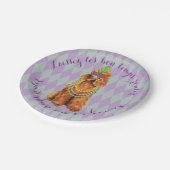 Assiettes En Carton Poodle Mardi Gras (Angle)