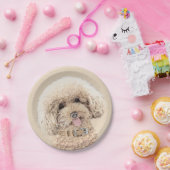 Assiettes En Carton Poodle Miniature Toy Apricot Crème Chien Brown Art (Fête)