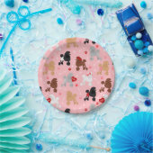 Assiettes En Carton Poodle Valentine Motif (Fête)