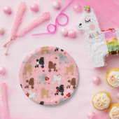 Assiettes En Carton Poodle Valentine Motif (Fête)