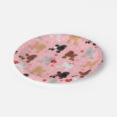 Assiettes En Carton Poodle Valentine Motif (Angle)