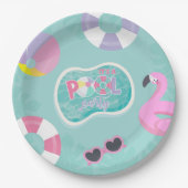 Assiettes En Carton Pool party Fille Anniversaire (Devant)