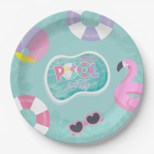 Assiettes En Carton Pool party Fille Anniversaire