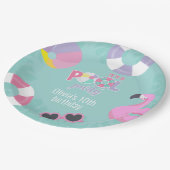 Assiettes En Carton Pool party Fille Anniversaire Plaque papier (Angle)