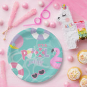 Assiettes En Carton Pool party Fille rose et violet Anniversaire (Fête)