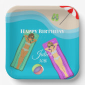 Assiettes En Carton Pool Party pour le 30e anniversaire (Recto)