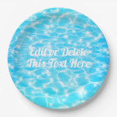 Assiettes En Carton Pool Party Summer Beach Anniversaire de fête Texte (Devant)