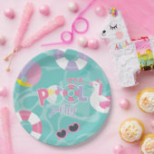 Assiettes En Carton Pool party Unicorn rose et violet Anniversaire (Fête)