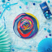 Assiettes En Carton Pop aquarelle rose Abstrait (Fête)