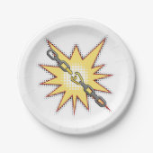Assiettes En Carton Pop Art Broken Chain Explosion Bold Comic Style (Devant)
