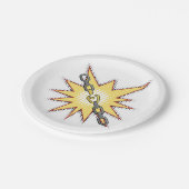 Assiettes En Carton Pop Art Broken Chain Explosion Bold Comic Style (Angle)