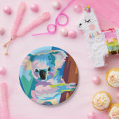 Assiettes En Carton Pop Art coloré Koala Portrait (Fête)