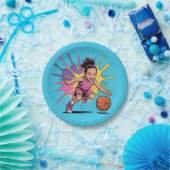 Assiettes En Carton Pop Art Girl Basketball Anniversaire Bash (Fête)