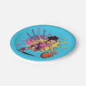 Assiettes En Carton Pop Art Girl Basketball Anniversaire Bash (Angle)