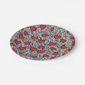 Assiettes En Carton Pop Art Heart Motif (Angle)